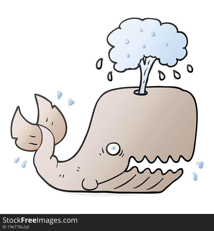 cartoon whale spouting water