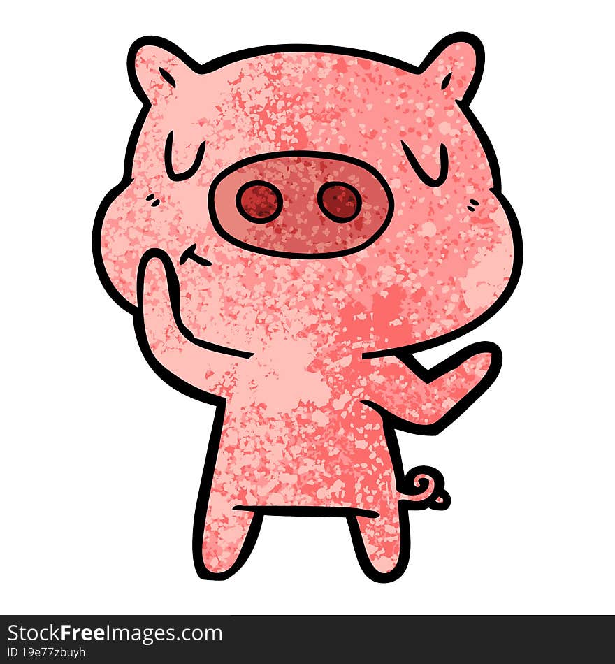 cartoon content pig. cartoon content pig