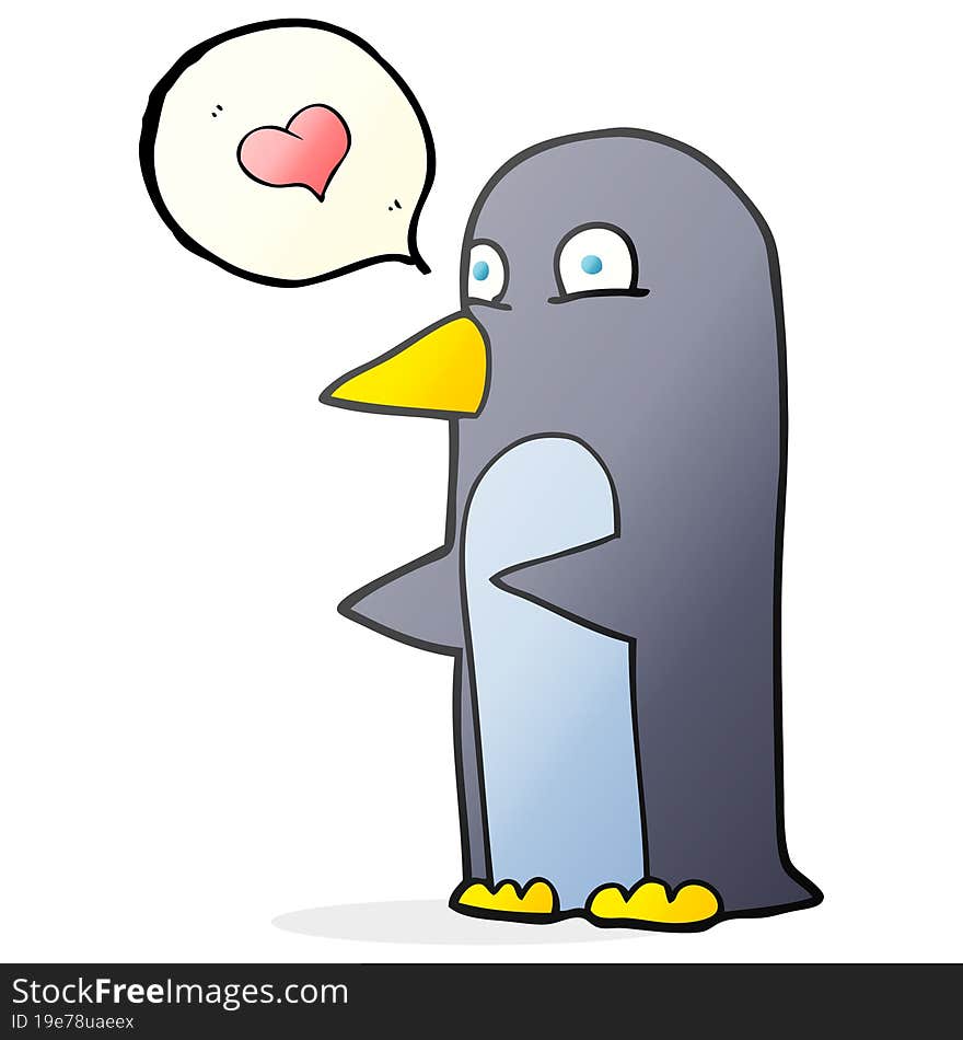 Speech Bubble Cartoon Penguin