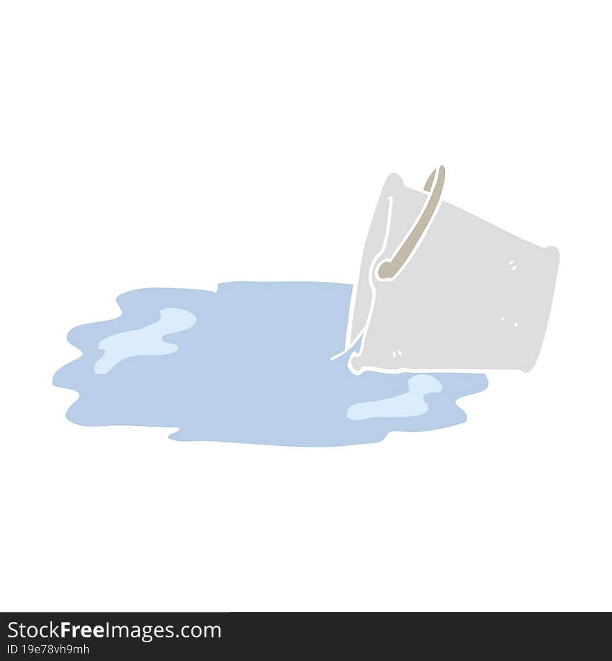 flat color illustration of a cartoon bucket