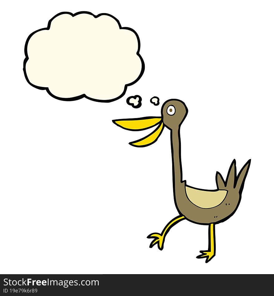 Funny Cartoon Duck With Thought Bubble