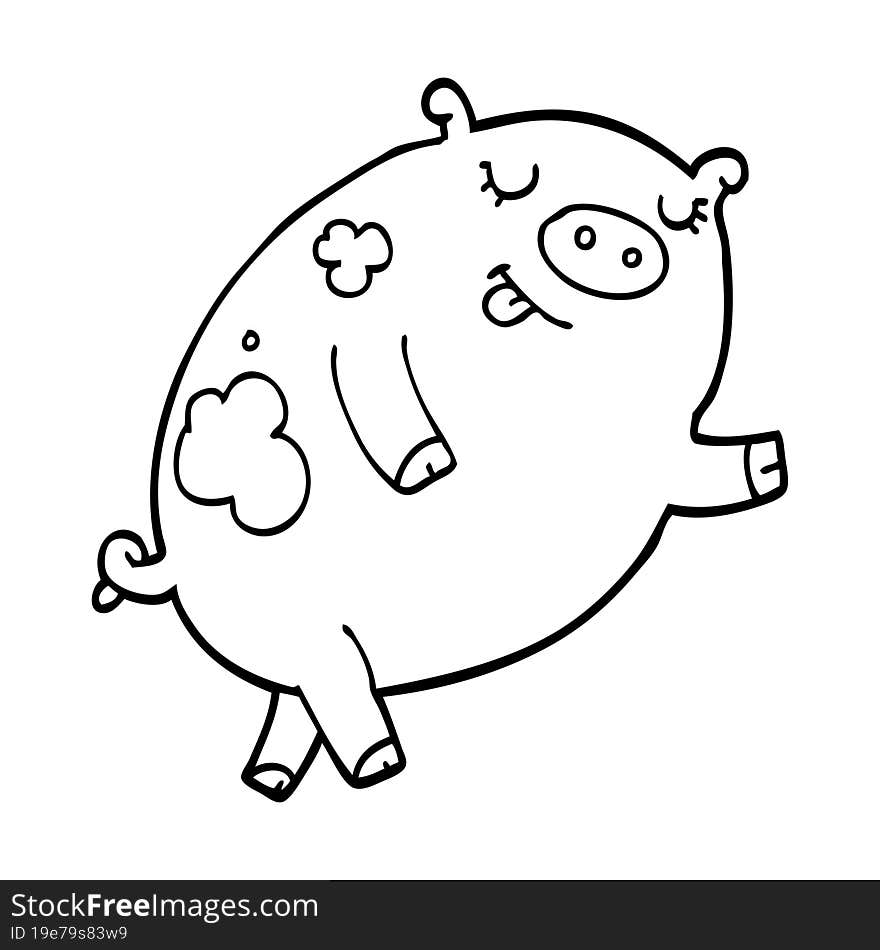 Cartoon Dancing Pig