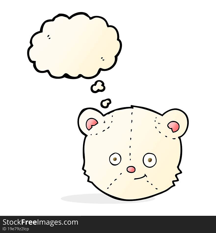 cartoon polar bear head with thought bubble