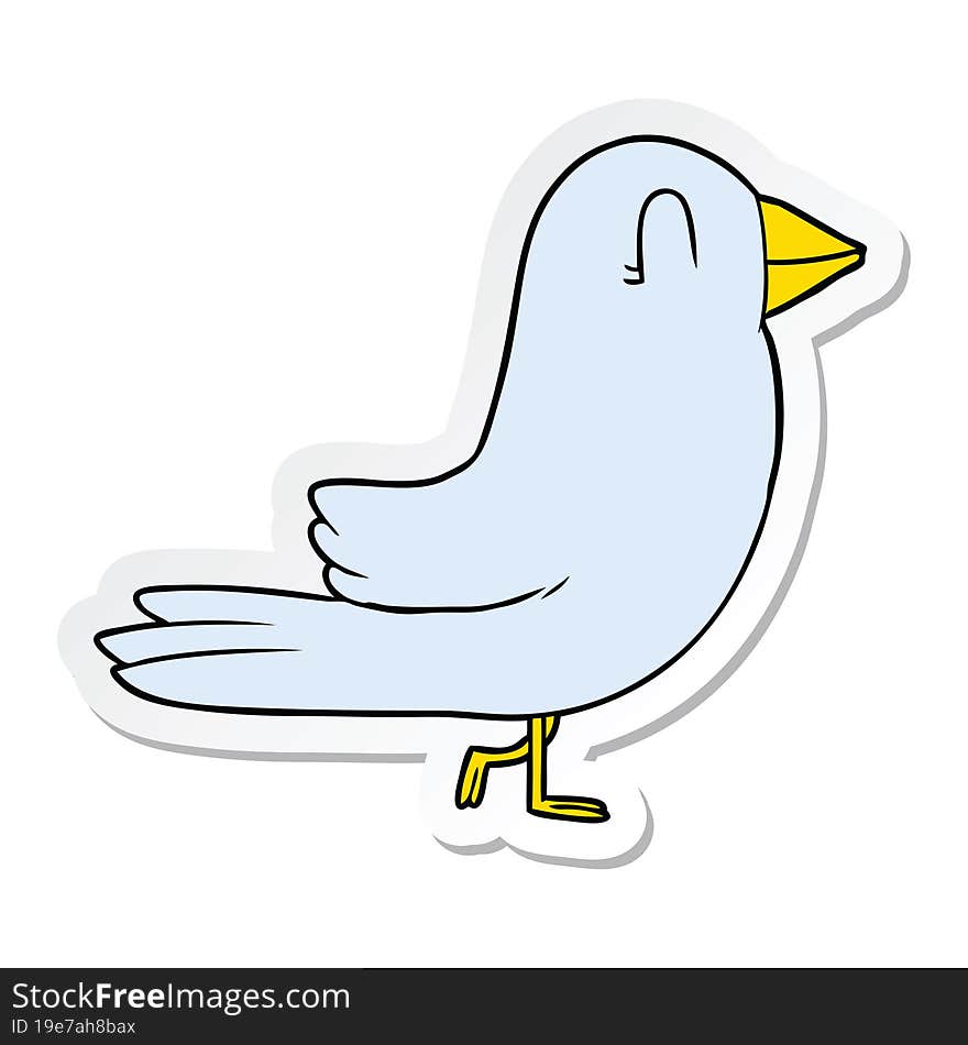 sticker of a cartoon bird