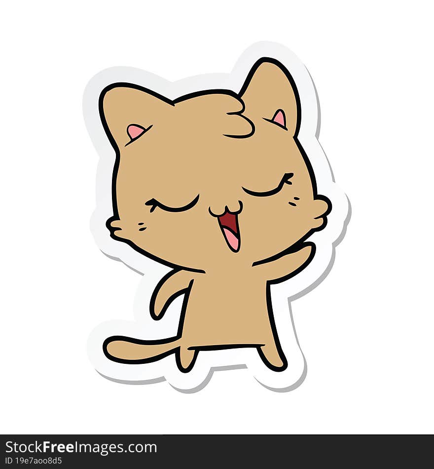 Sticker Of A Cartoon Cat