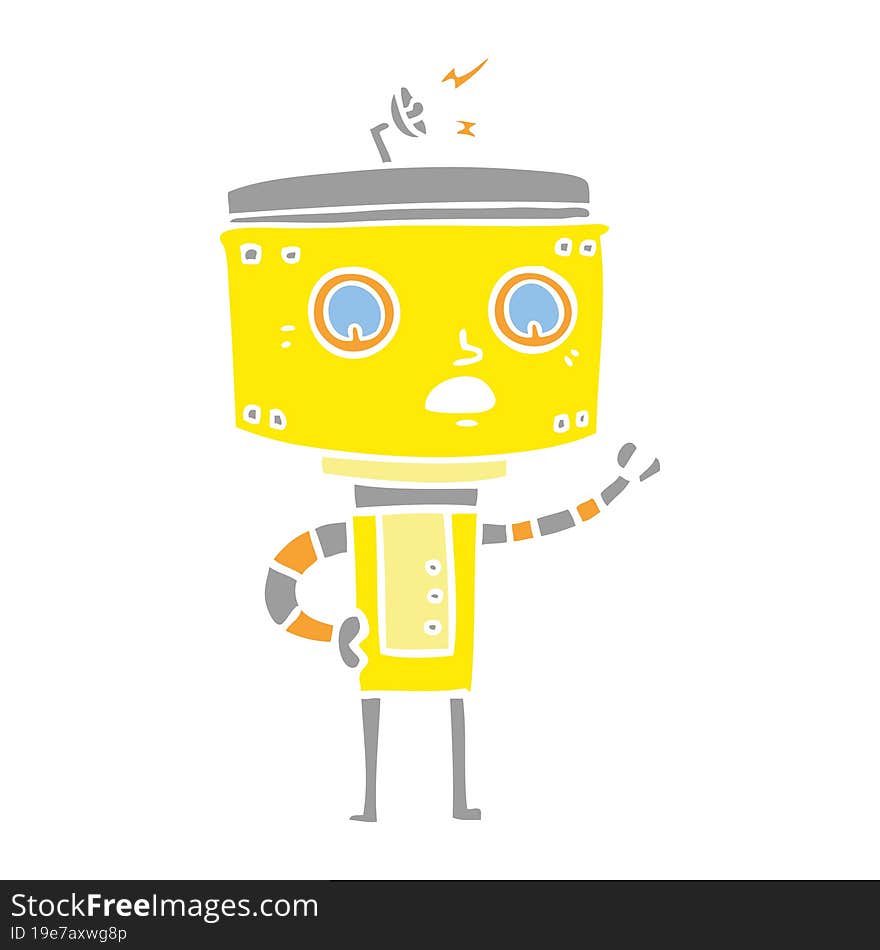 flat color style cartoon robot