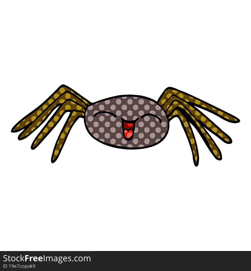 happy cartoon doodle spider