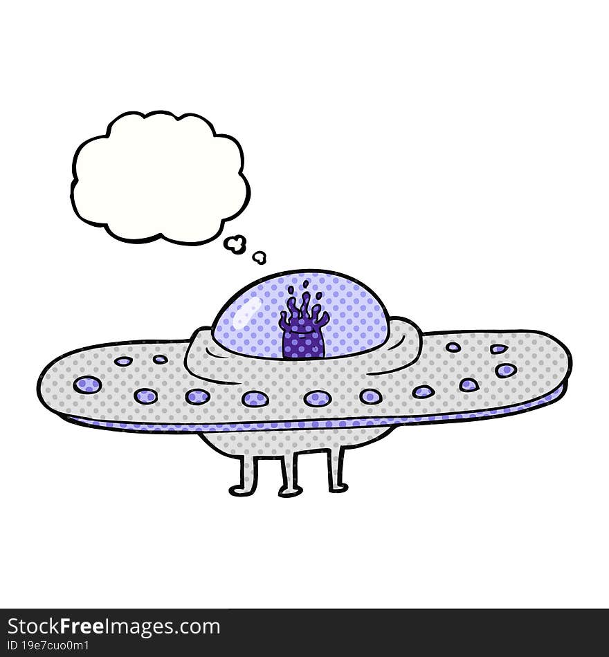 thought bubble cartoon flying saucer