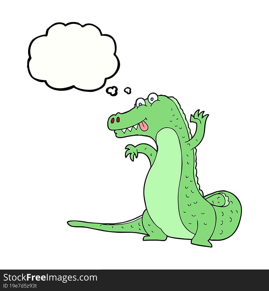 thought bubble cartoon crocodile