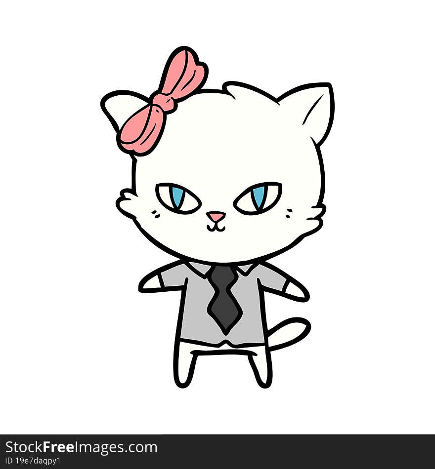 cute cartoon cat boss. cute cartoon cat boss