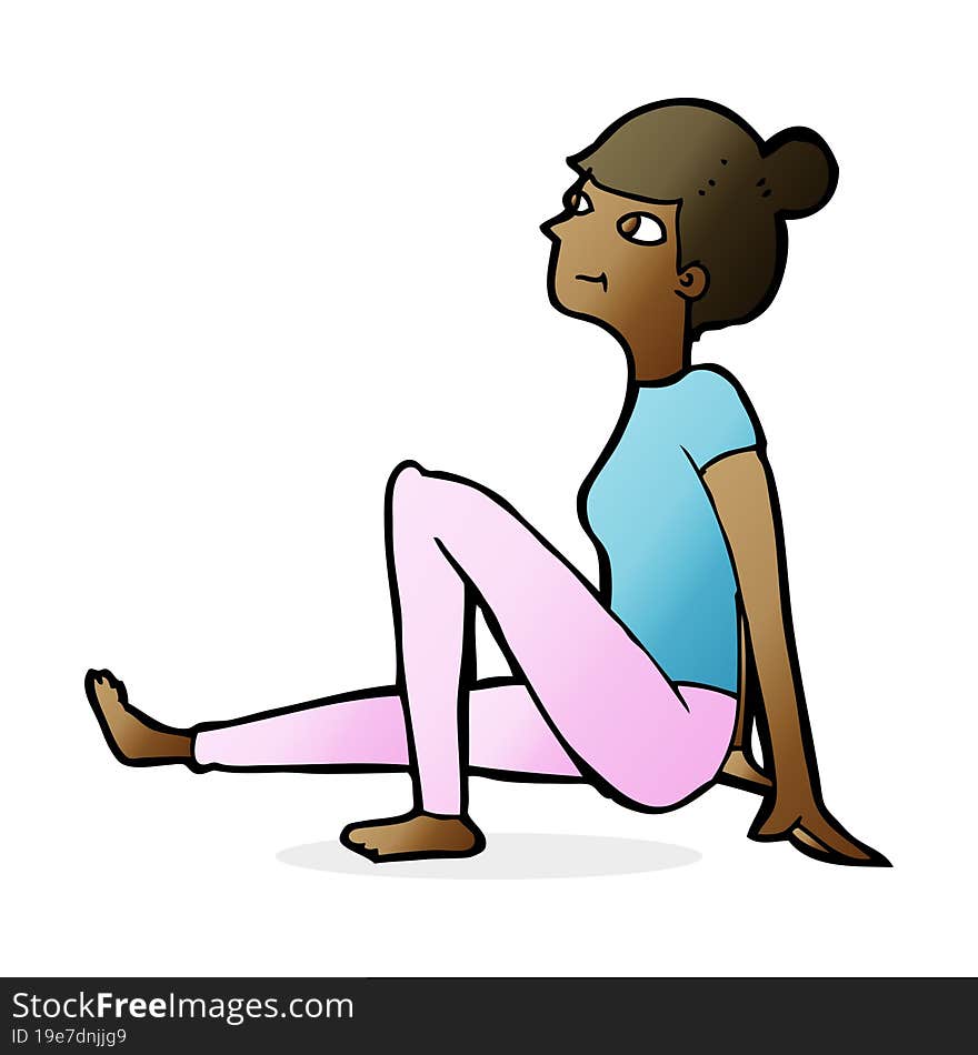 Cartoon Woman Sitting