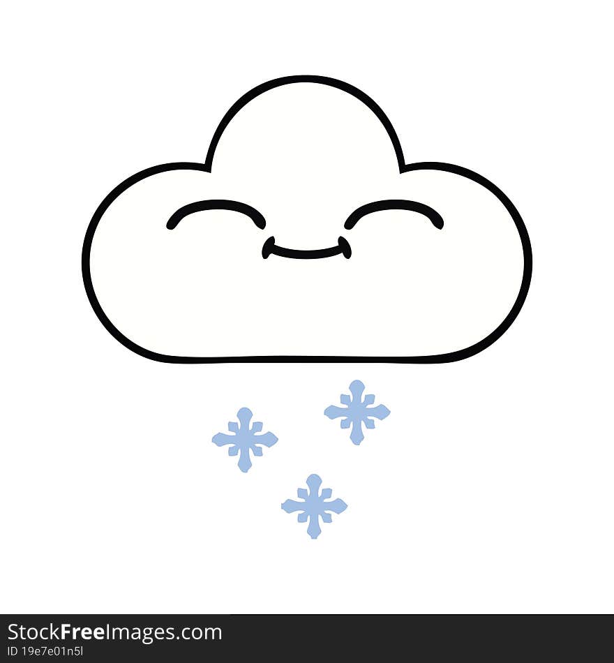 cute cartoon of a snow cloud. cute cartoon of a snow cloud