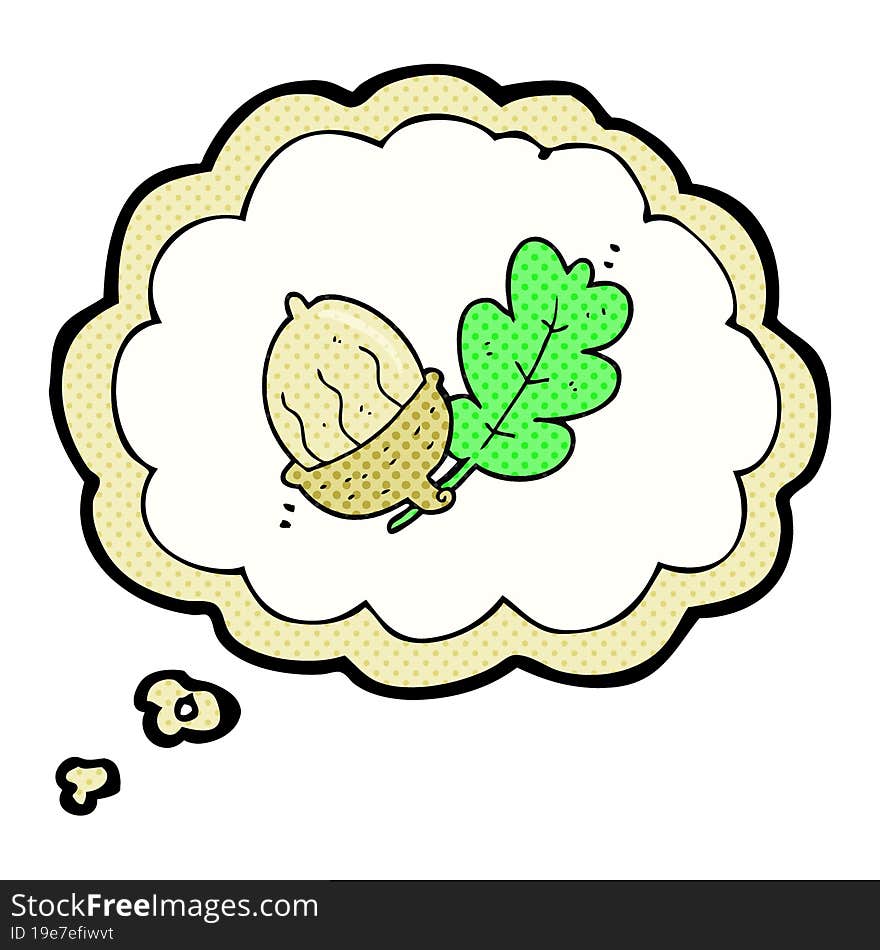 thought bubble cartoon acorn