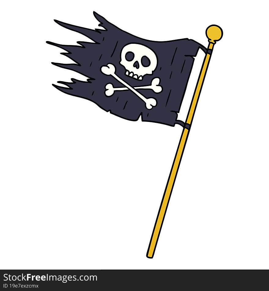 cartoon doodle of a pirates flag