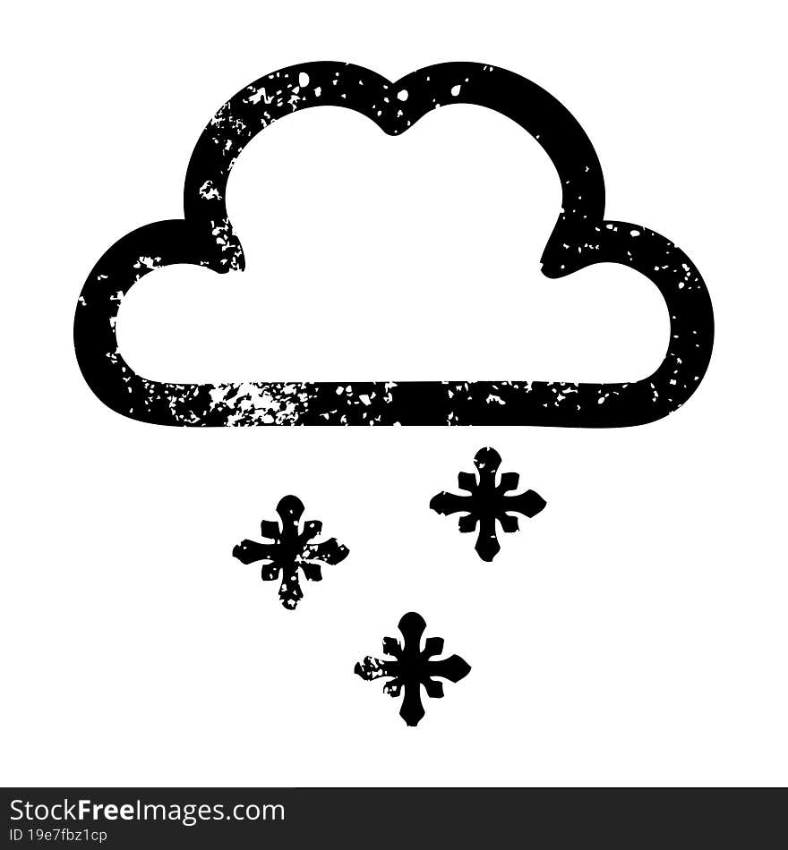 Snow Cloud Distressed Icon