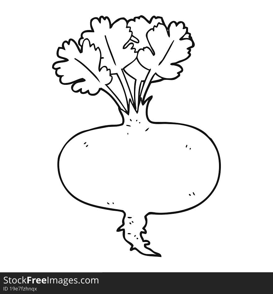 freehand drawn black and white cartoon beetroot