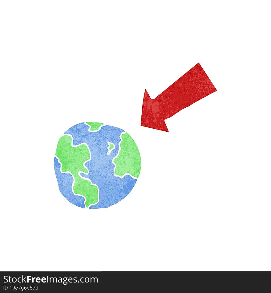 Cartoon Arrow Pointing At Earth