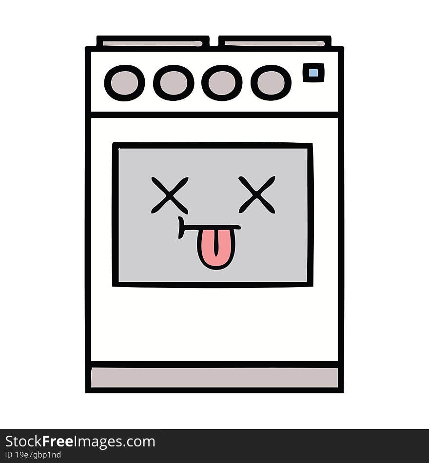 cute cartoon of a kitchen oven. cute cartoon of a kitchen oven