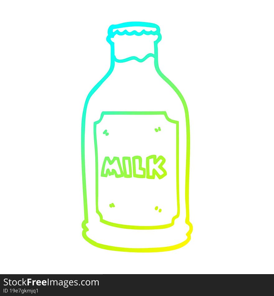 Cold Gradient Line Drawing Cartoon Chocolate Milk