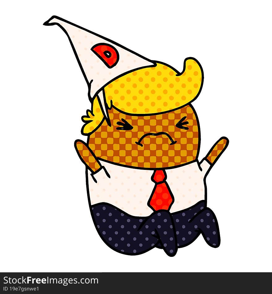 cartoon kawaii man in dunce hat