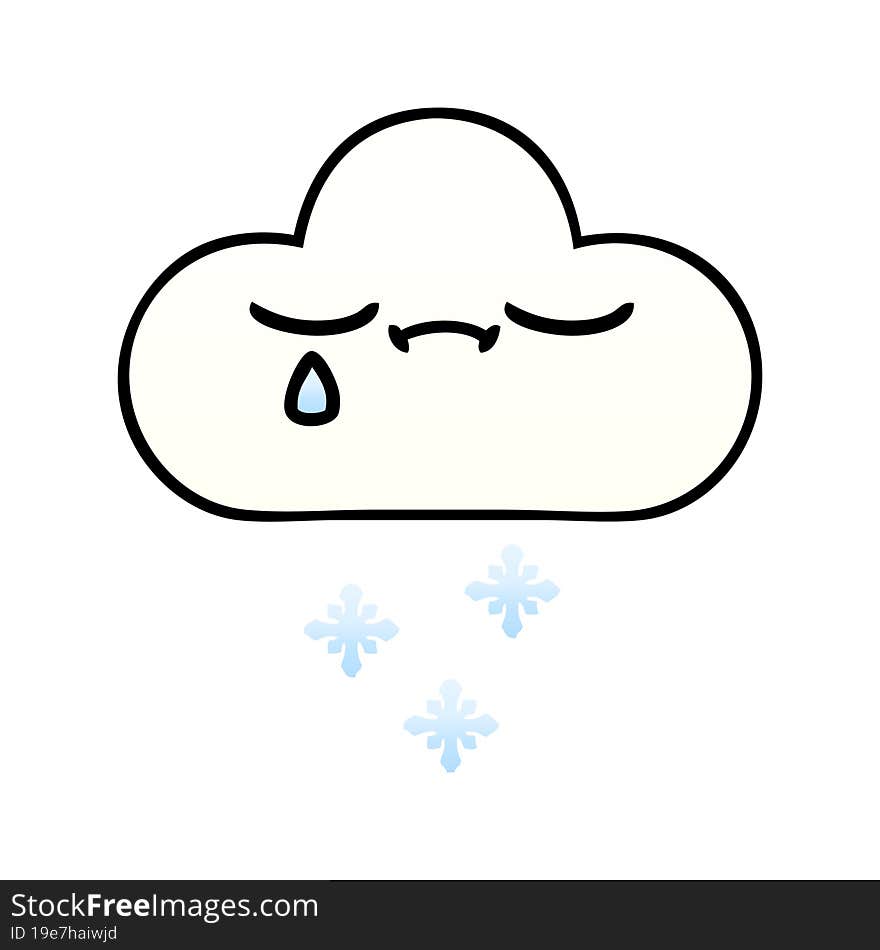 gradient shaded cartoon of a snow cloud