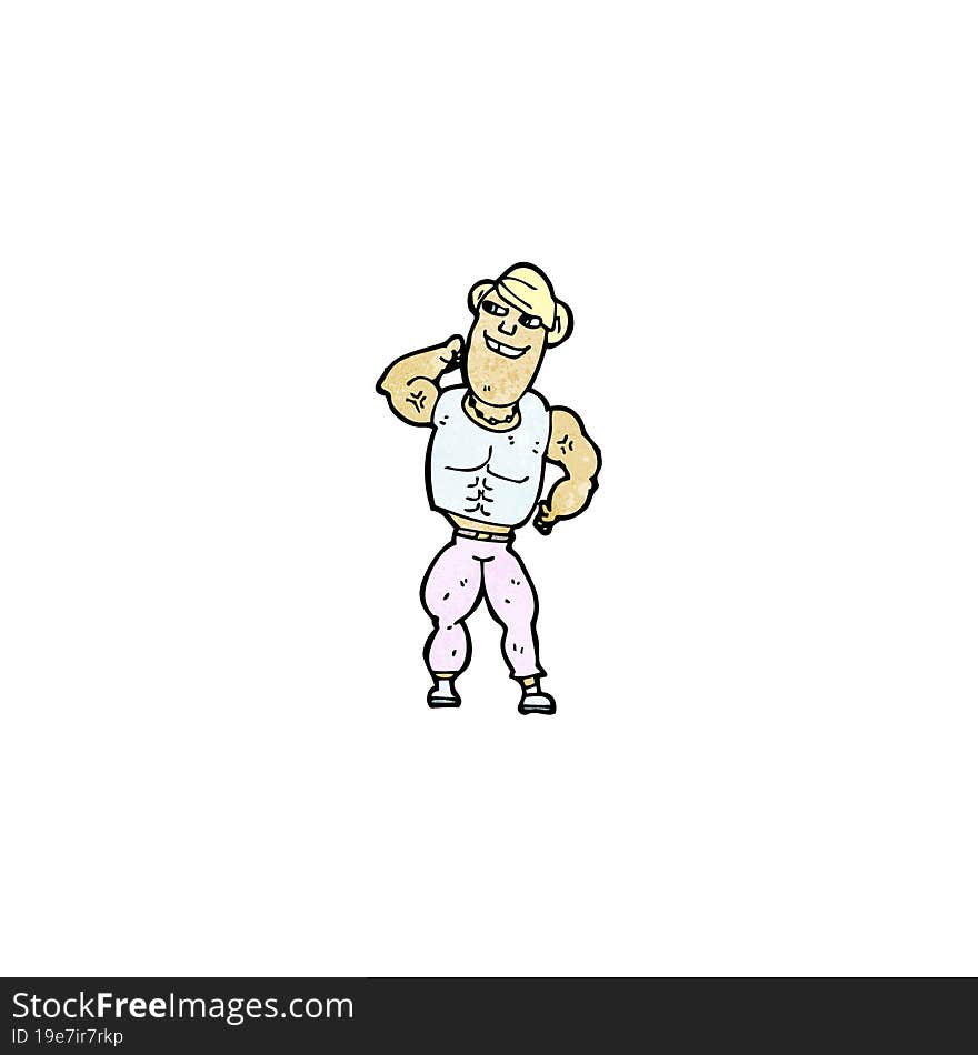 Cartoon Body Builder Man