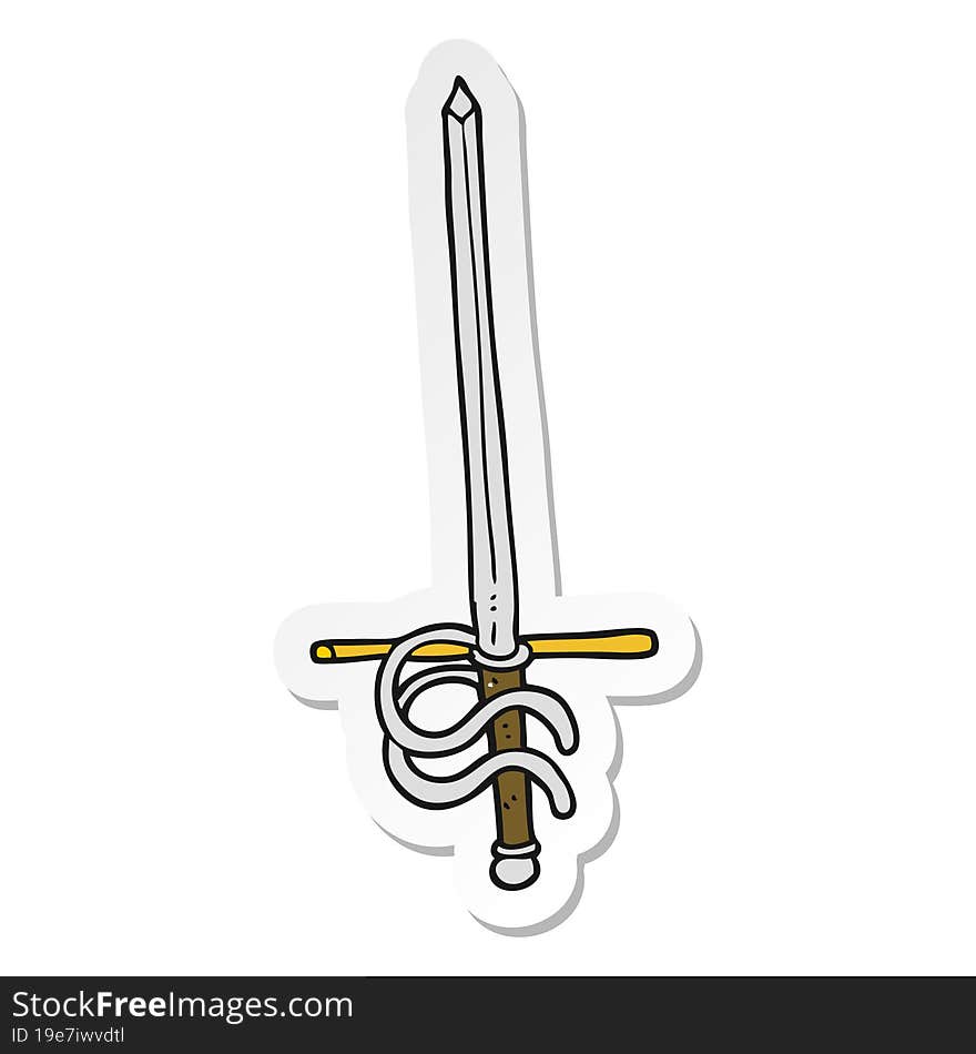 sticker of a cartoon sword