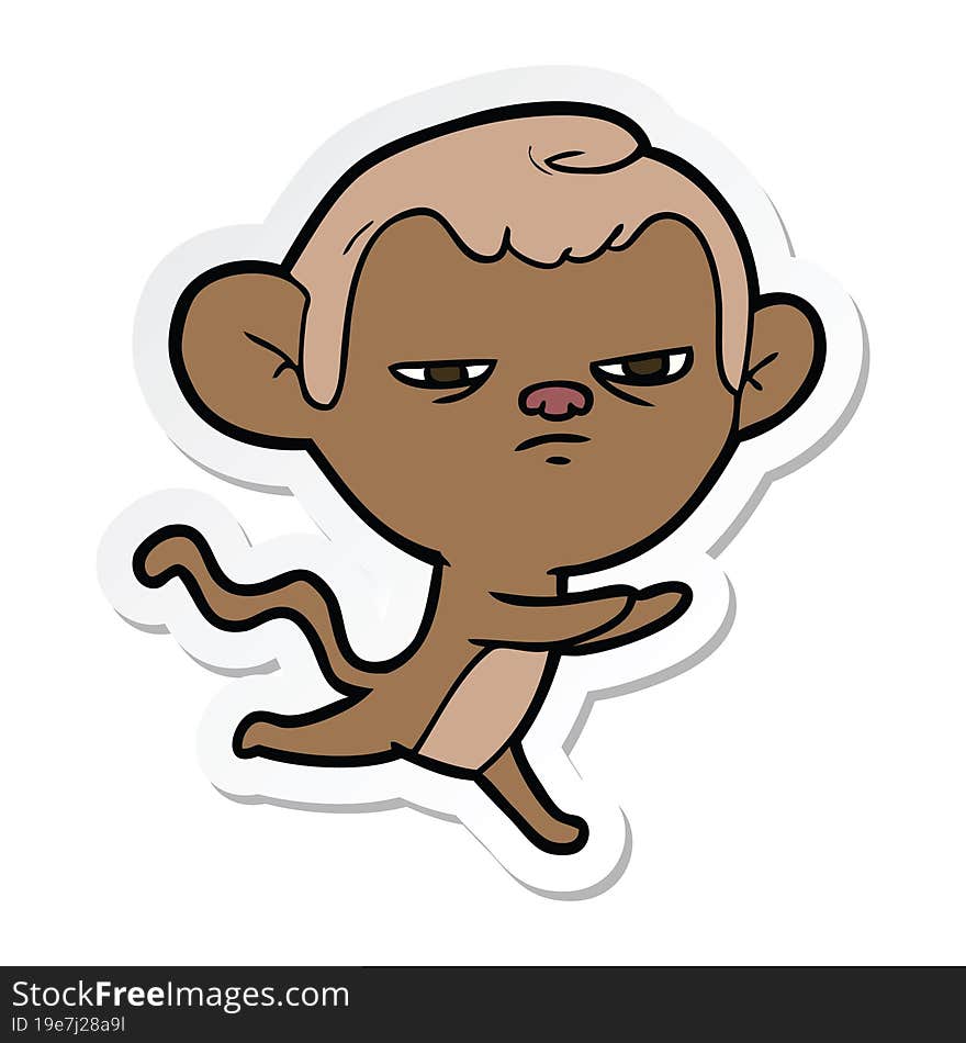 sticker of a cartoon monkey