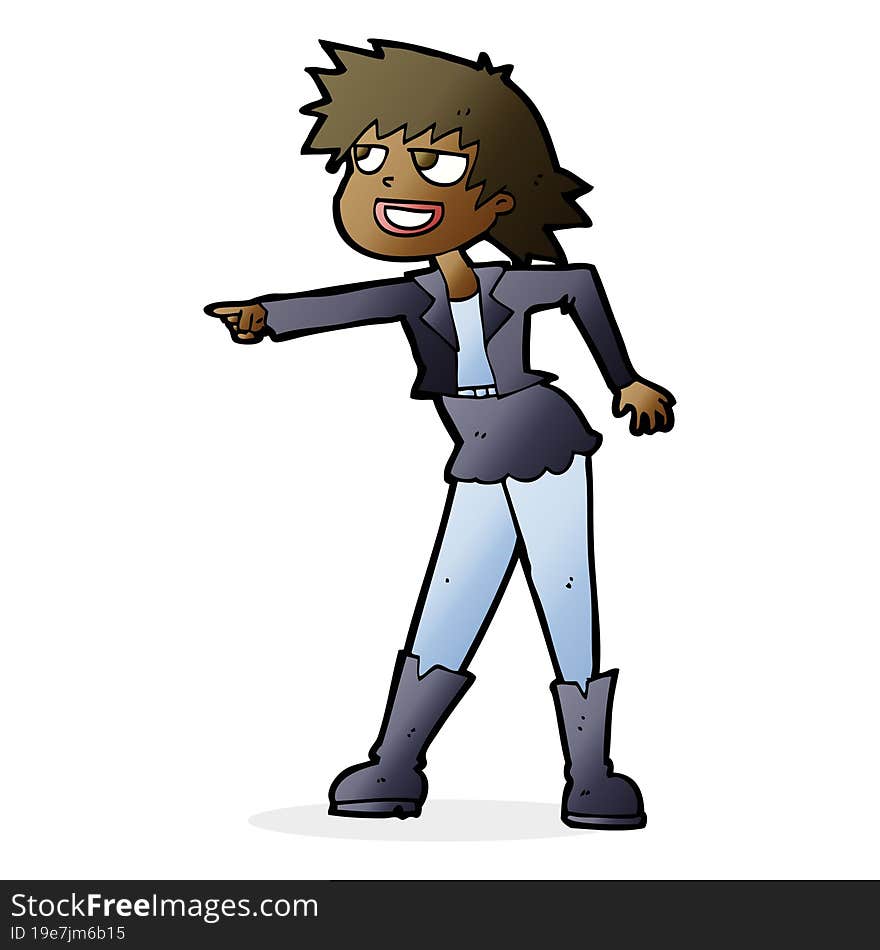 cartoon woman pointing