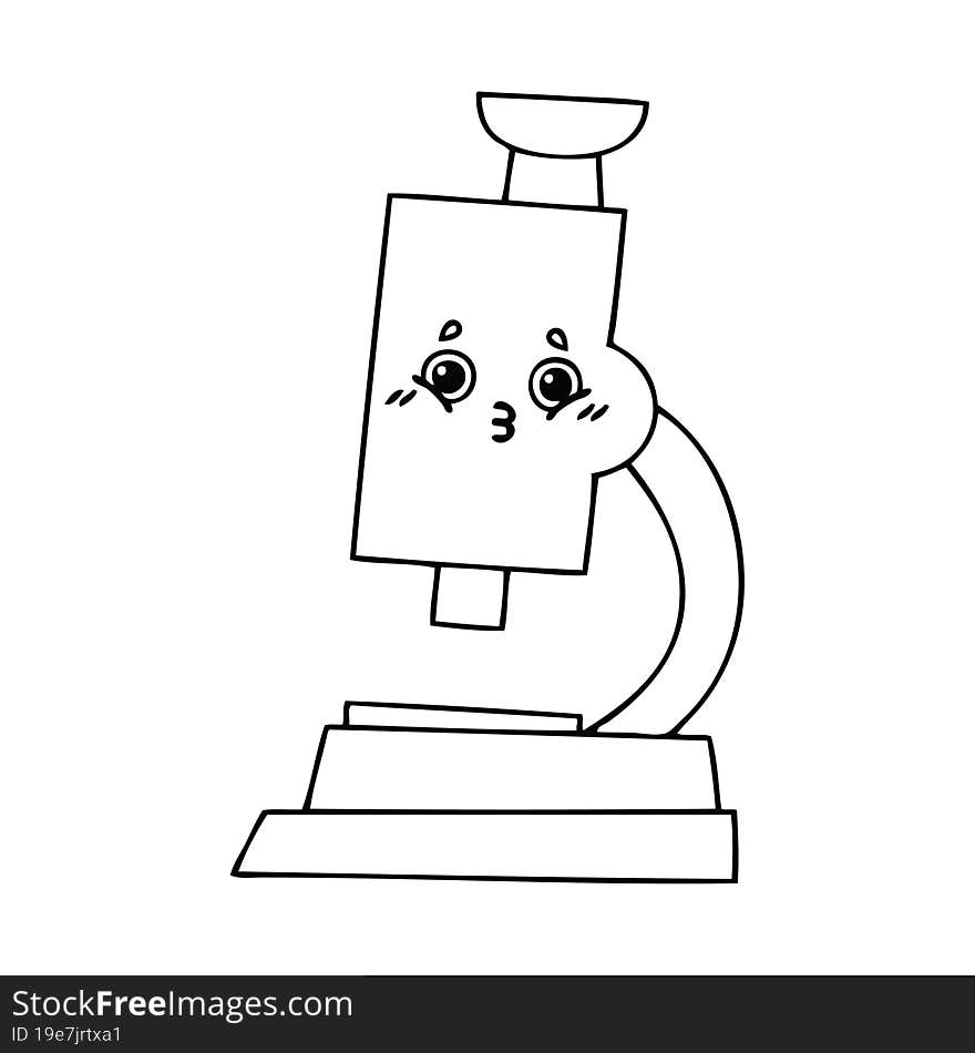 line drawing cartoon microscope