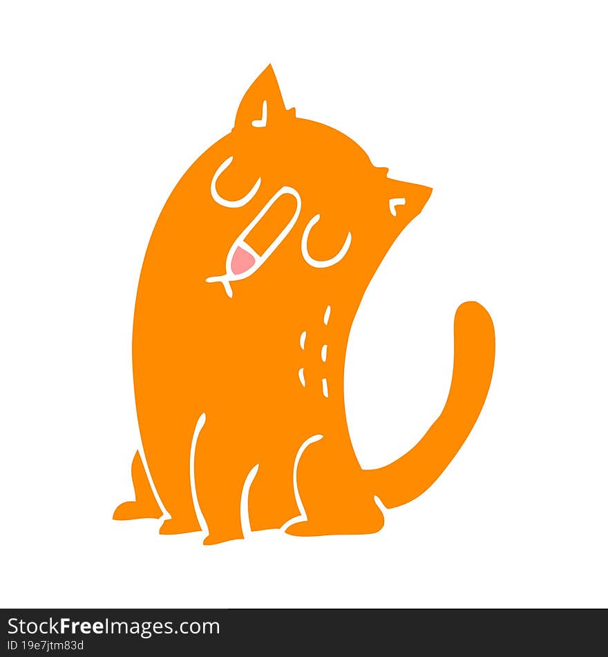 Cartoon Doodle Funny Cat