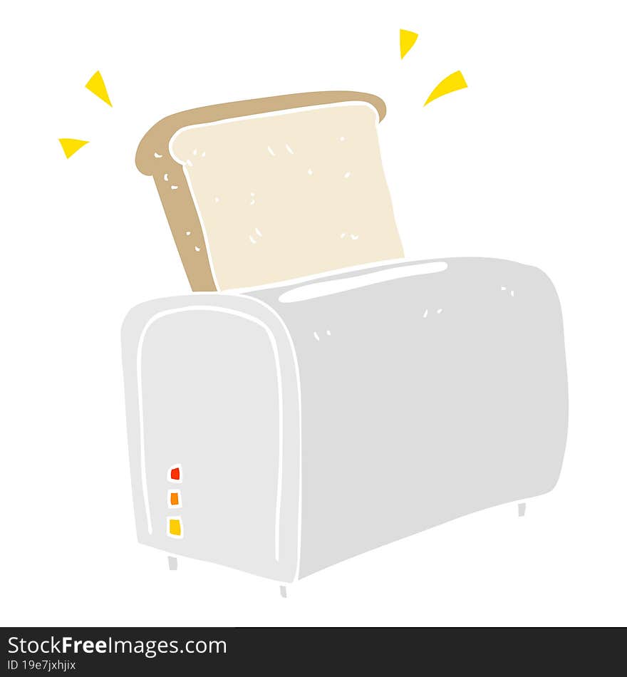 flat color illustration of toaster. flat color illustration of toaster