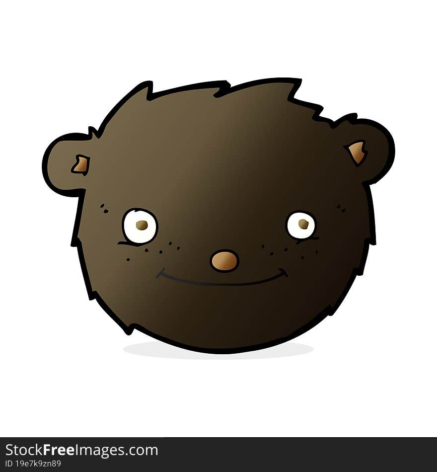 Cartoon Black Bear Head