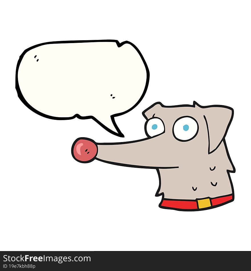 speech bubble cartoon dog with collar