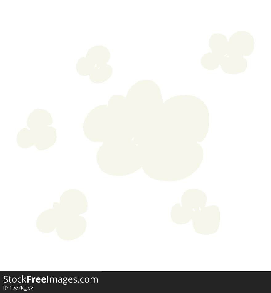 flat color illustration of a cartoon steam clouds