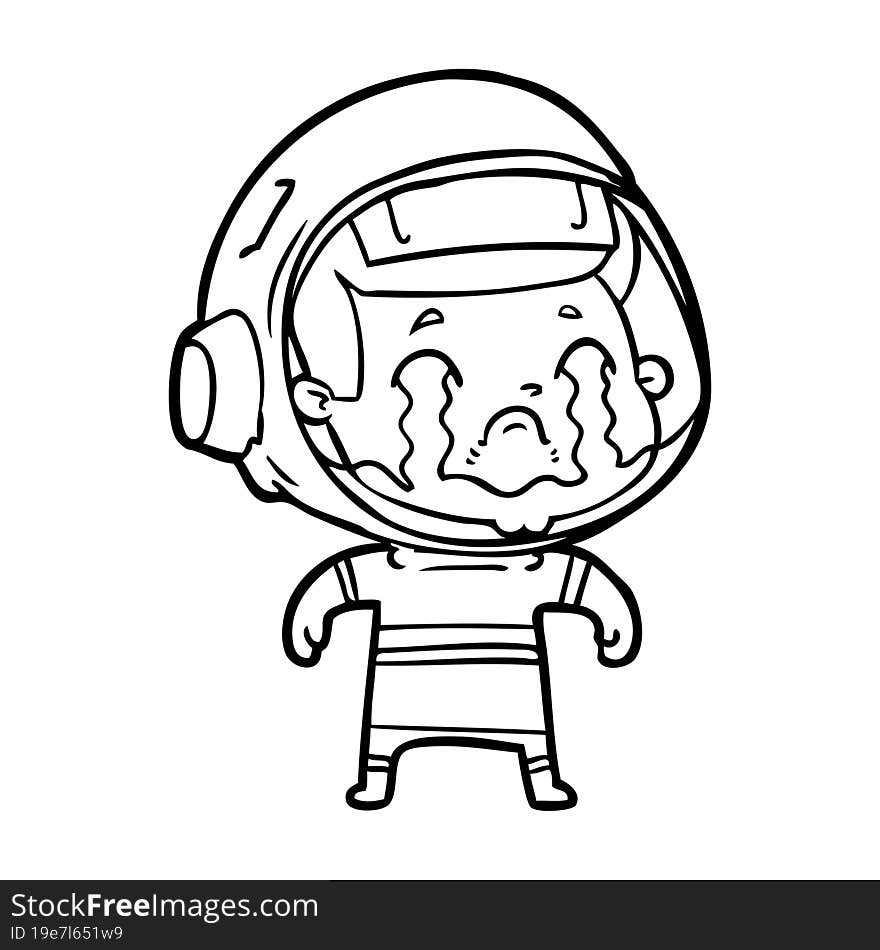 cartoon crying astronaut. cartoon crying astronaut