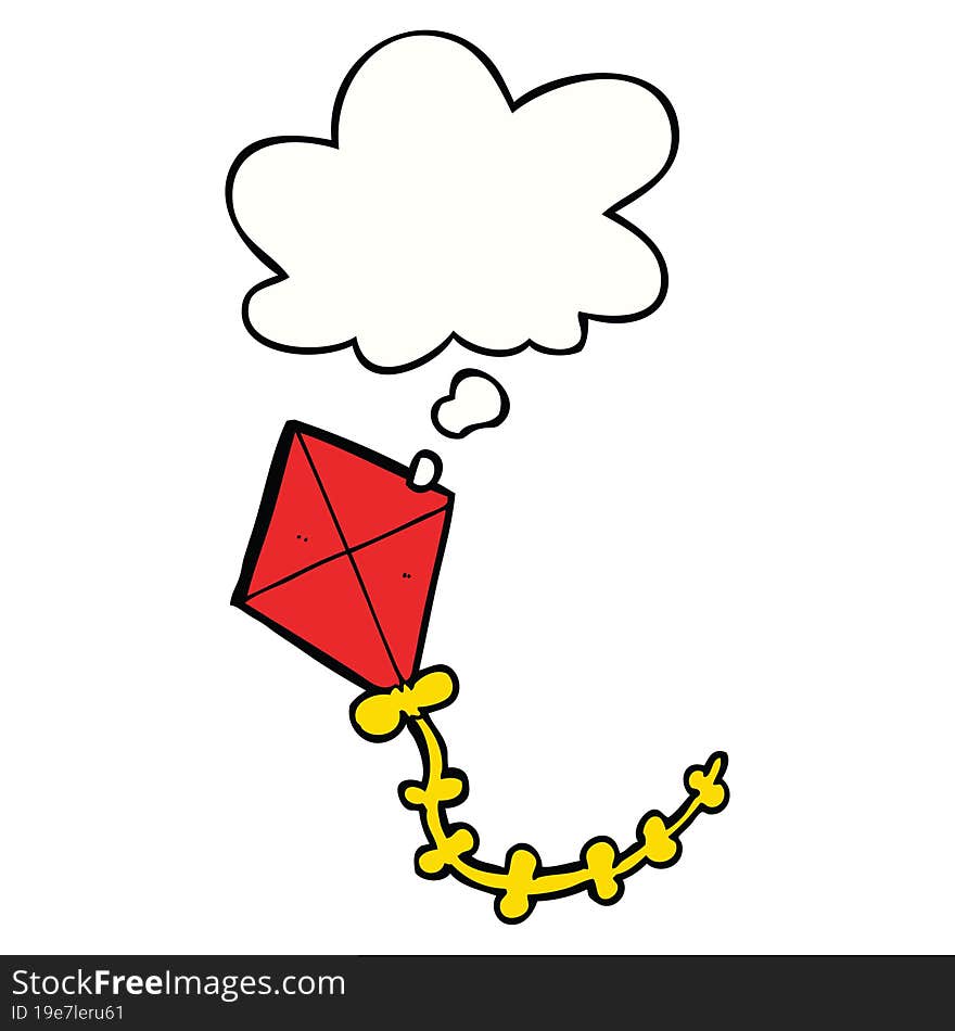 Cartoon Kite And Thought Bubble