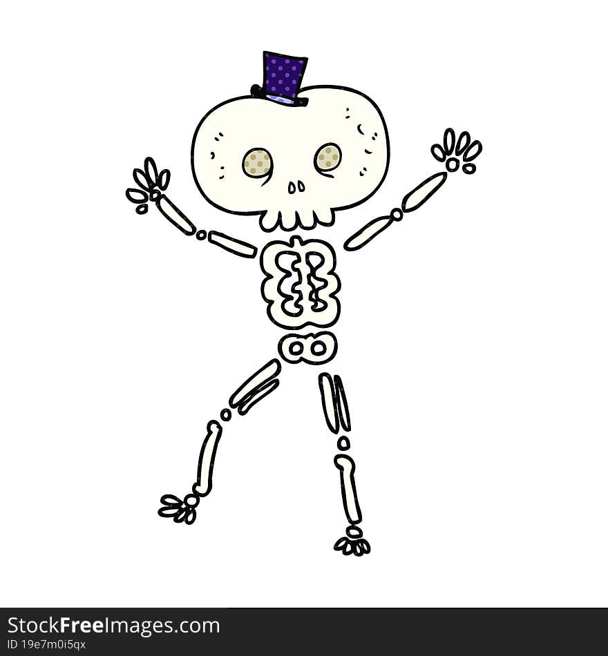 cartoon dancing skeleton