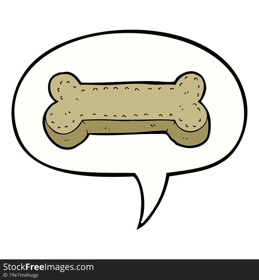 cartoon dog biscuit and speech bubble