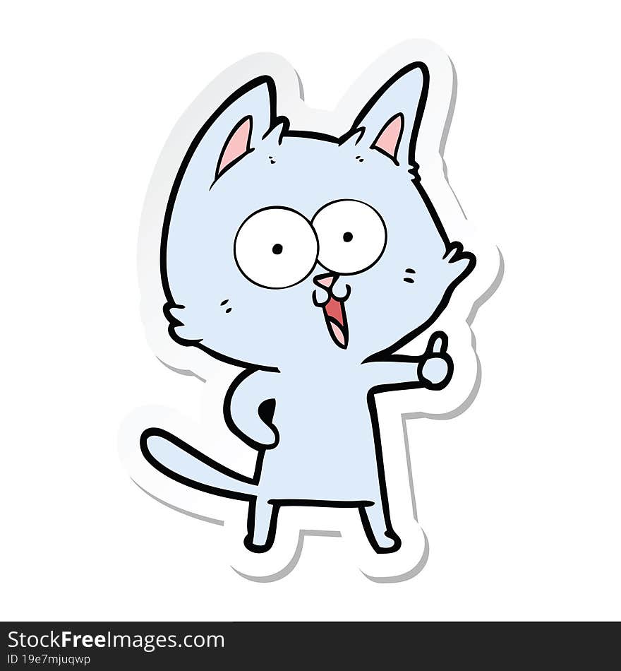 Sticker Of A Funny Cartoon Cat