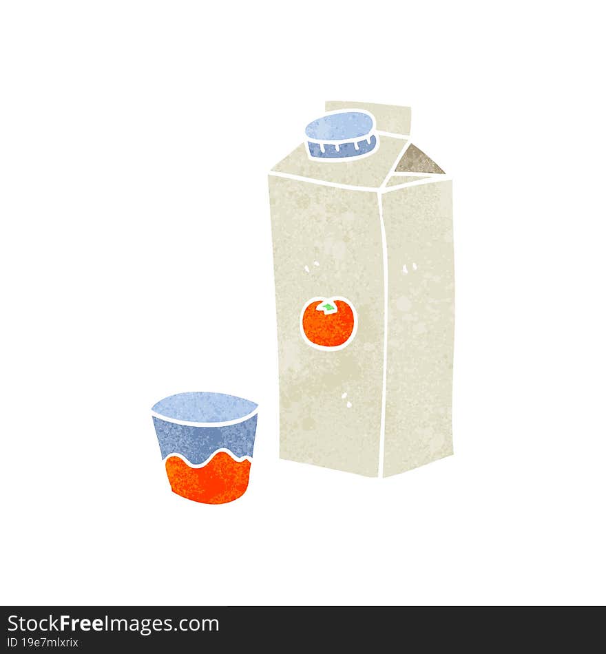 retro cartoon orange juice