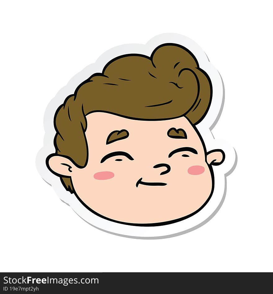 Sticker Of A Cartoon Male Face