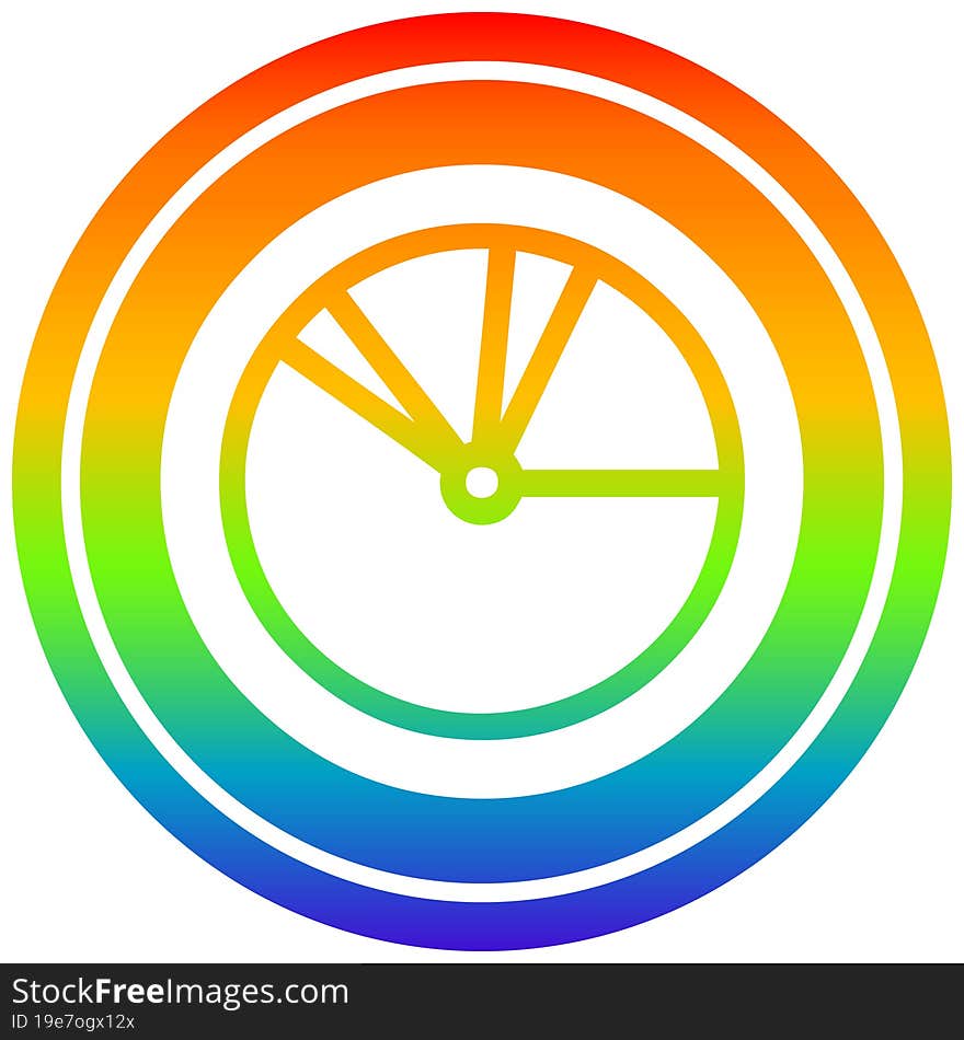 pie chart icon with rainbow gradient finish. pie chart icon with rainbow gradient finish