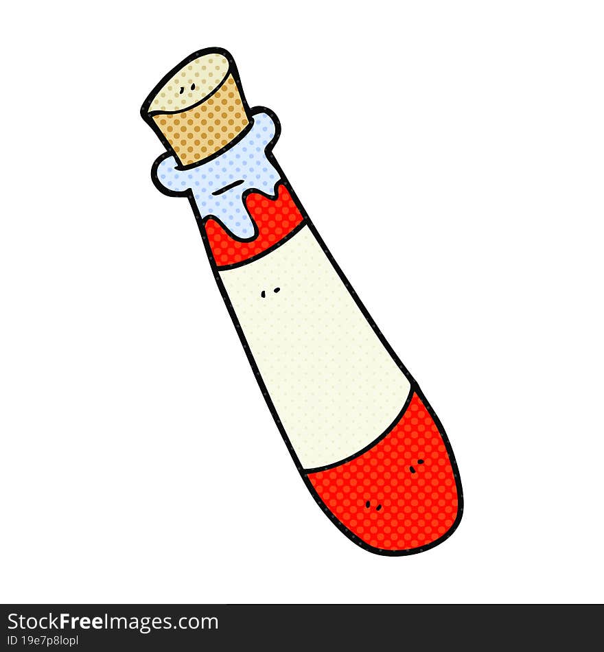 freehand drawn cartoon vial of blood