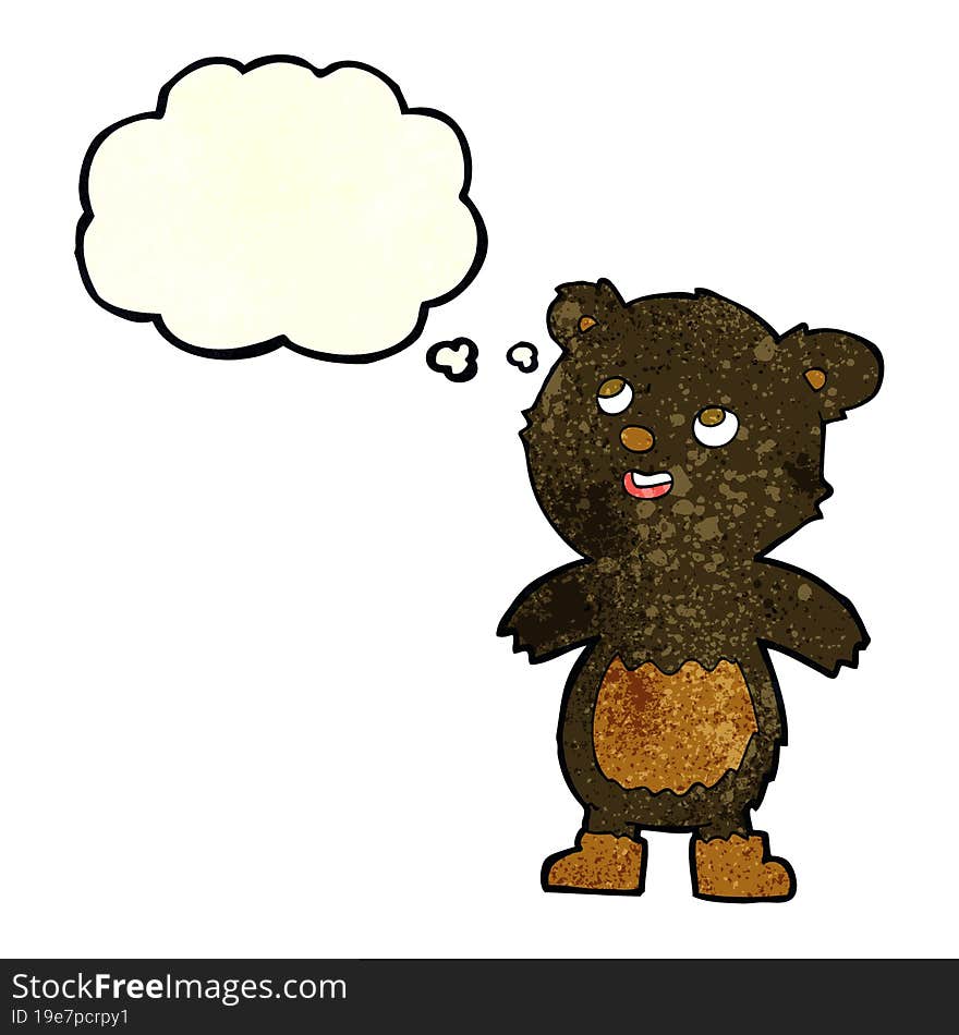 Cartoon Black Bear With Thought Bubble