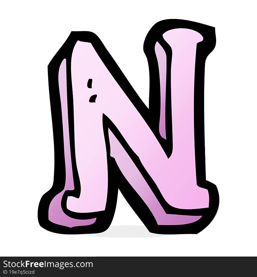 cartoon letter N