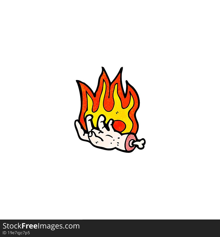 flaming hand cartoon