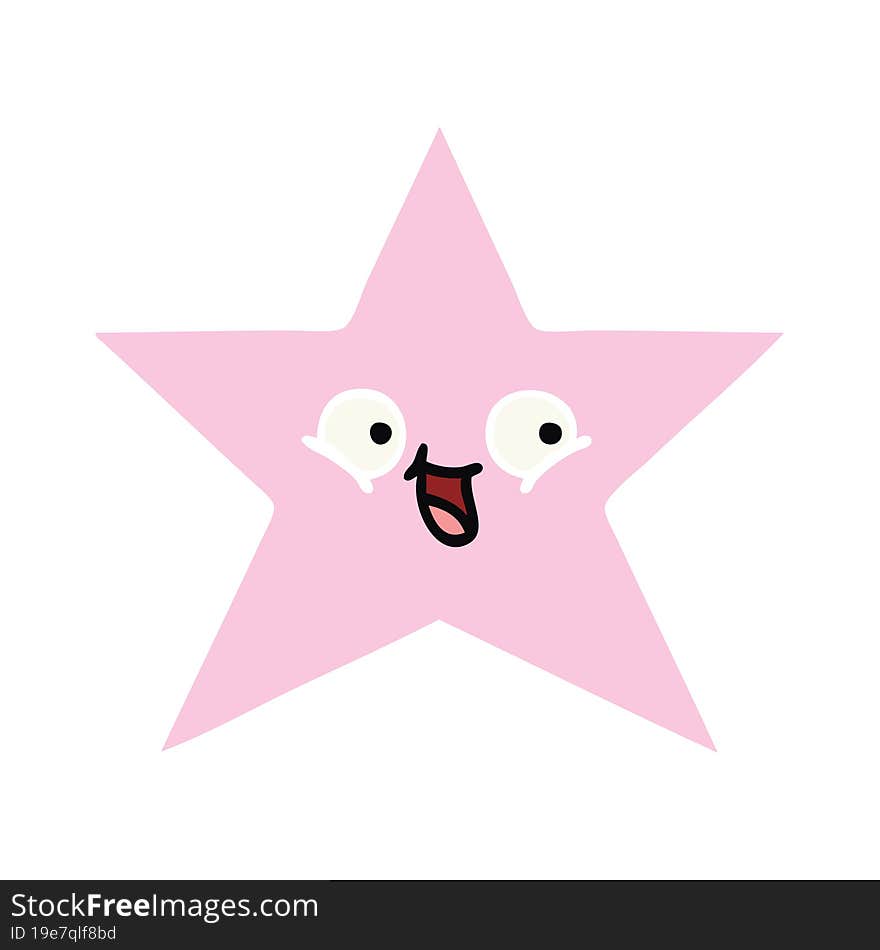 flat color retro cartoon star fish