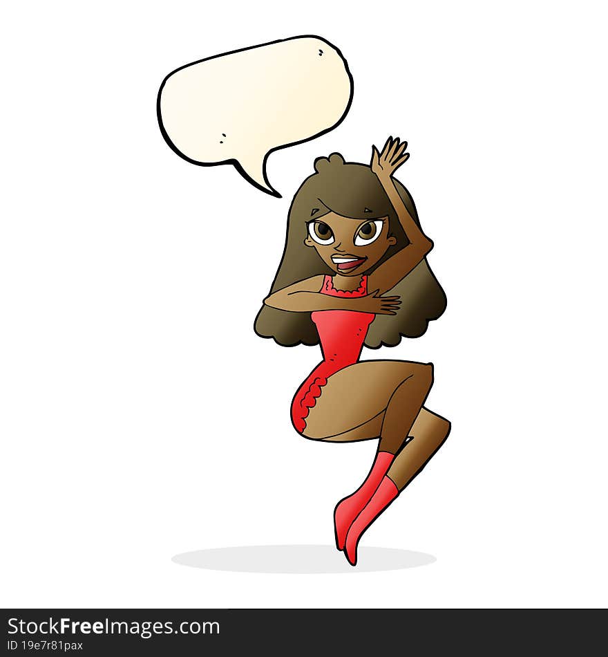 Cartoon Woman In Lingerie With Speech Bubble