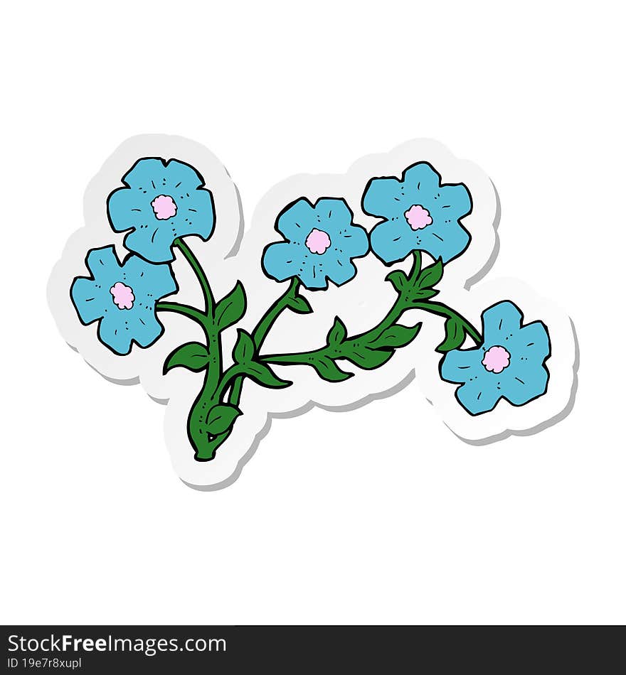 sticker of a cartoon flowers